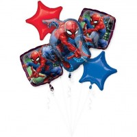 Spiderman folieballongbukett 5 st