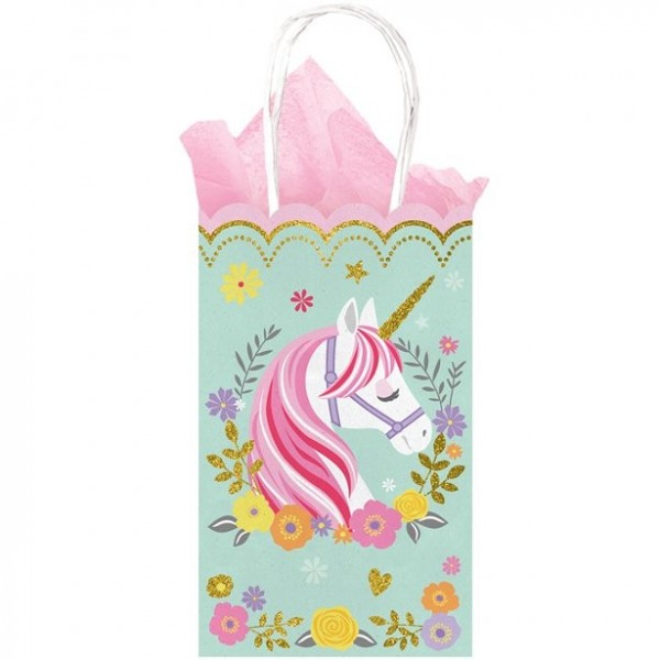10 glitter unicorn gift bags 20.9cm