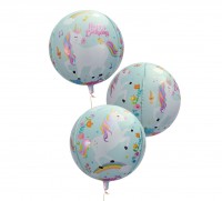 Ballon aluminium Licorne Joyeux anniversaire 55cm