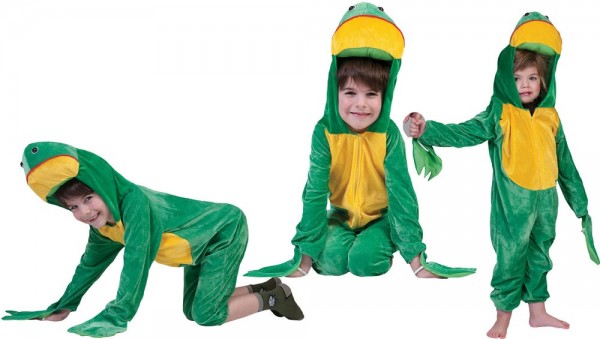 Groene jumpsuit kikker kostuum