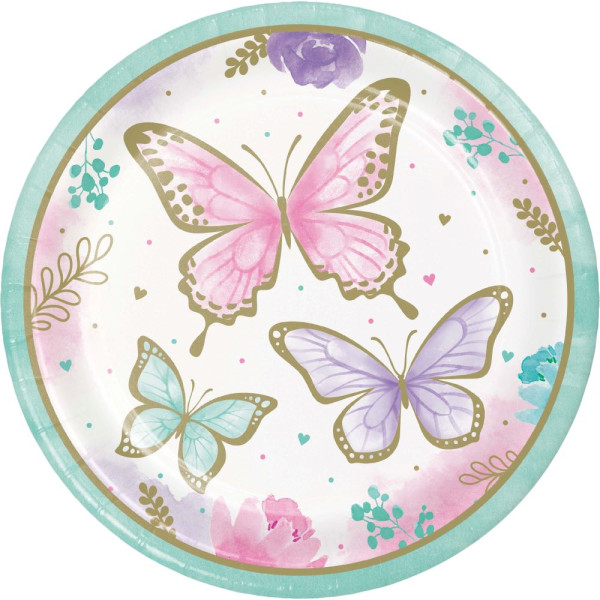 8 Fly Butterfly paper plates 23cm