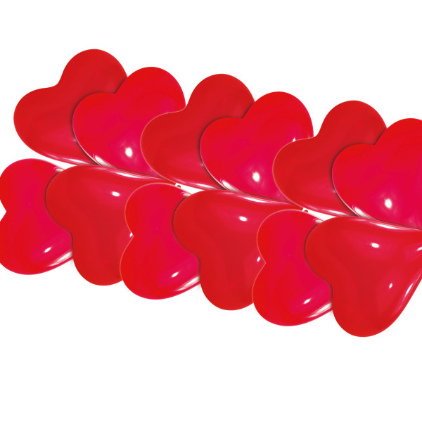 10 globos rojos de corazón Harmony 20cm