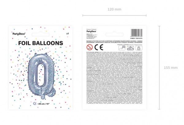 Holografisk Q-folieballon 35cm 2
