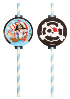 8 pirate party straws 20cm
