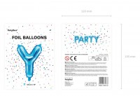 Preview: Foil balloon Y azure blue 35cm