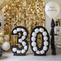 Preview: Balloon stand black and white number 30