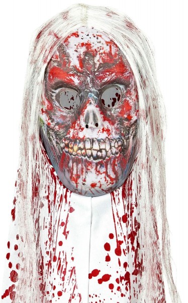 Bloody Betty Zombie Mask With Long Hair 3