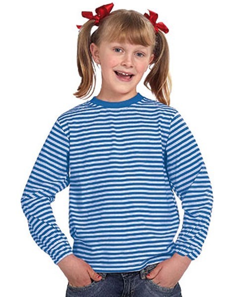 Camisa de rayas azul blanco para niños