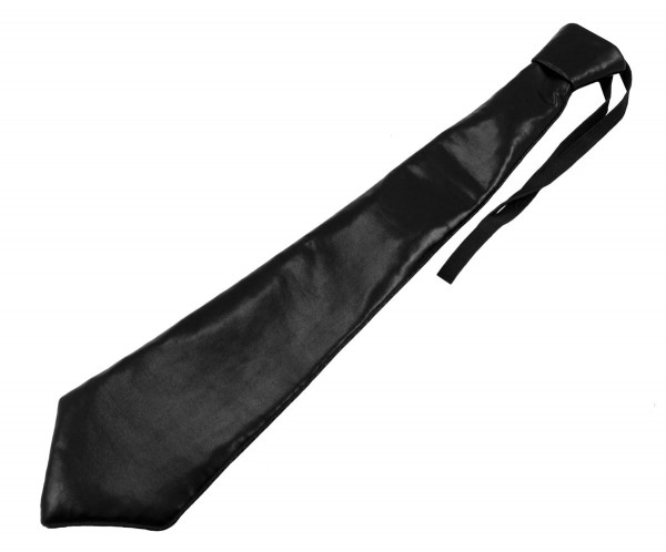 Metallic Krawatte mit Gummiband schwarz