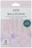 Vorschau: 40 Eco Latexballons Lila und Rosa
