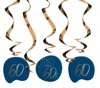 Ozdoba wisząca na 60.urodziny 5 sztuk Elegancki niebieski