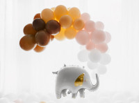 Widok: Balon foliowy w kształcie słonia biały 66cm