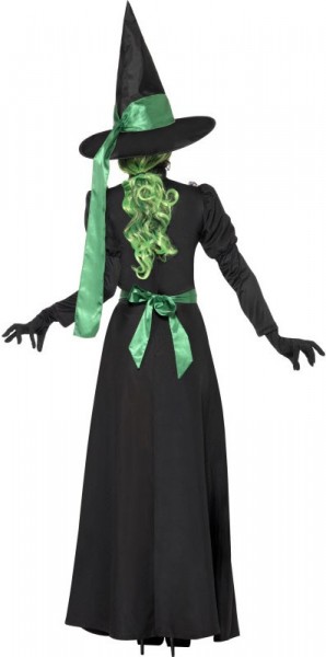Halloween kostym skräck häxa svart grön 2