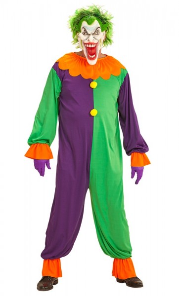 Déguisement de clown d'horreur Crazy Joker homme