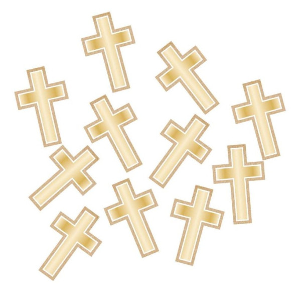 Confettis de table croix dorées 10g