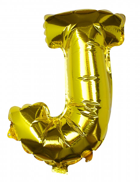 Balon foliowy ze złotą literą J 40 cm