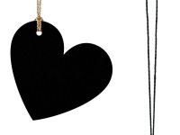 Widok: 6 zawieszek w kształcie serca w kolorze czarnym