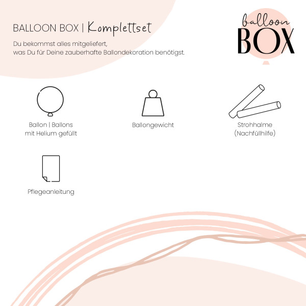 5 Heliumballons in der Box mixed Rosegold & White Hearts 4