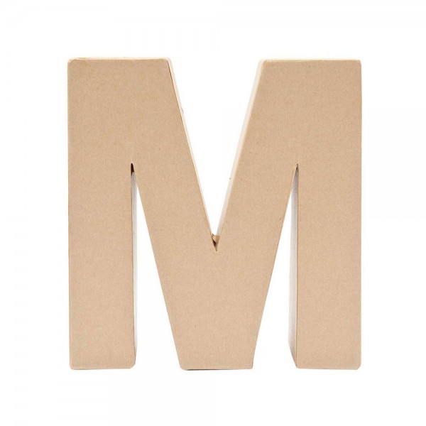 Paper mache letter M 17.5cm