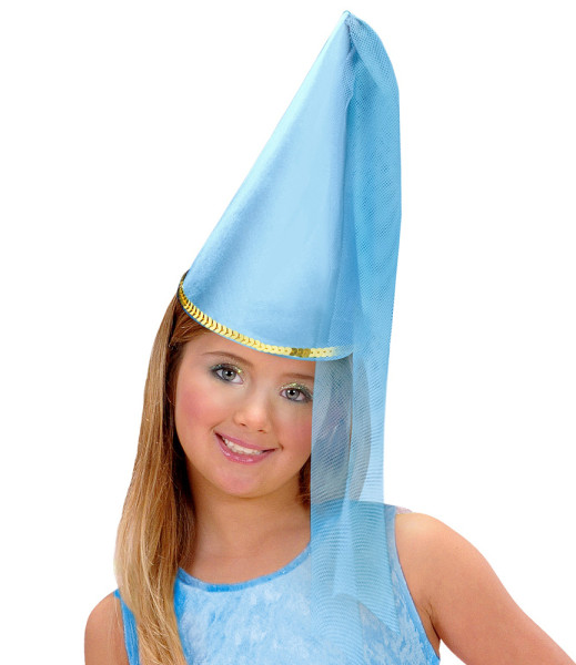 Fairy hat with tulle for girls blue