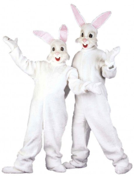 Costume de lapin complet de luxe en blanc