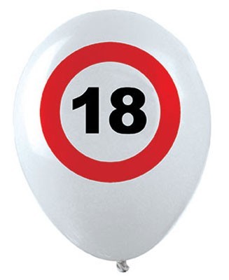 12 Verkehrsschild 18 Latexballons