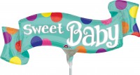 Vorschau: Stabballon Sweet Baby Banner bunt gepunktet
