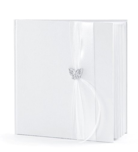Weißes Gästebuch Mariposa 20,5cm