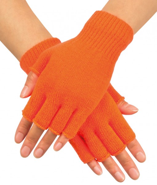 Neon-Orangene Handschuhe Fingerllos