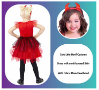 Preview: Mini devil costume for girls