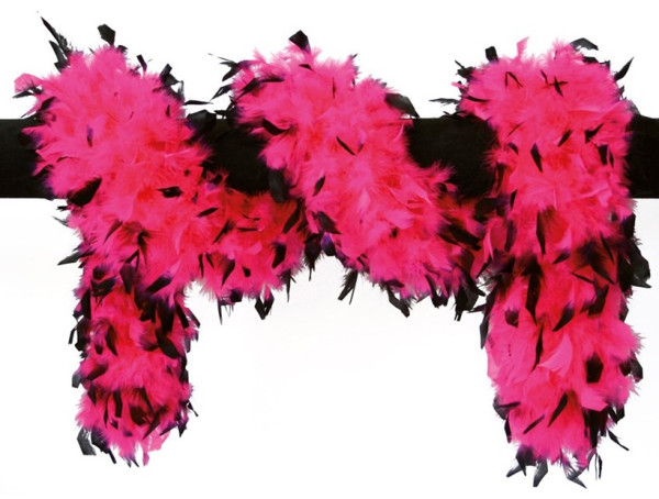 Pink-black feather boa deluxe 180cm