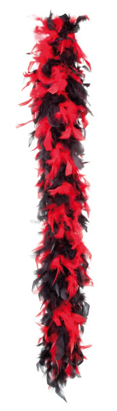 Boa de plumas Elegance rojo-negro