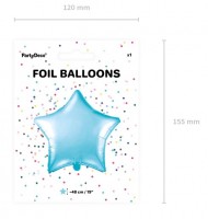 Ljusblå stjärnballong Shimmer 48cm