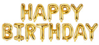 Widok: Balony urodzinowe złote Happy Birthday 3,4 m x 35 cm