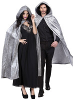 Oversigt: Elegant kappe med hætte i grå 170 cm