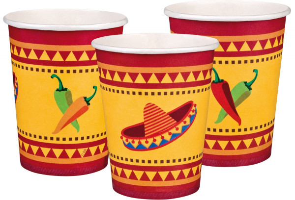 6 kubków papierowych Mexican Fiesta Party 25 cl