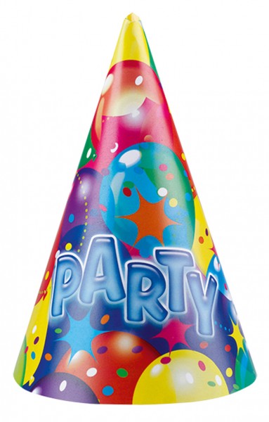 Kolorowa urodzinowa czapka z balonów na przyjęcie 6 sztuk