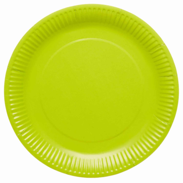 8 Green Lime Eco paper plates 23cm