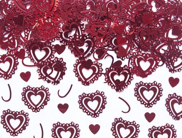 Scatter dekoration dekorativa hjärtan röd 15g
