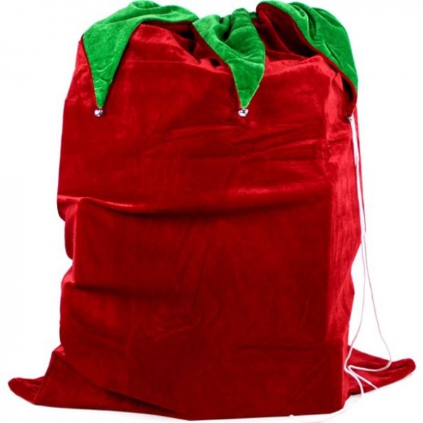 Roter Velour Sack für Geschenke 90cm