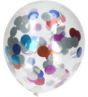 Ballon set van 4 met gekleurde confetti 30cm