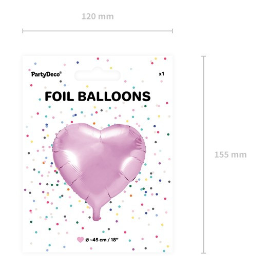 Herzilein folie ballon lyserød 45 cm