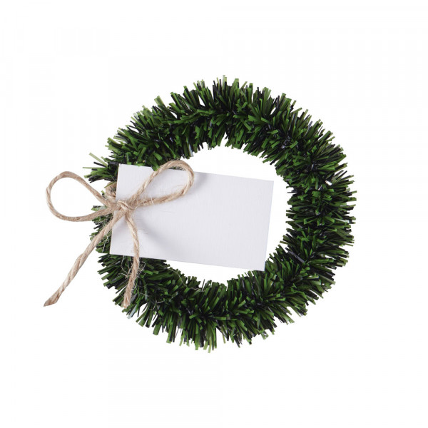 4 Christmas wreath table card holders