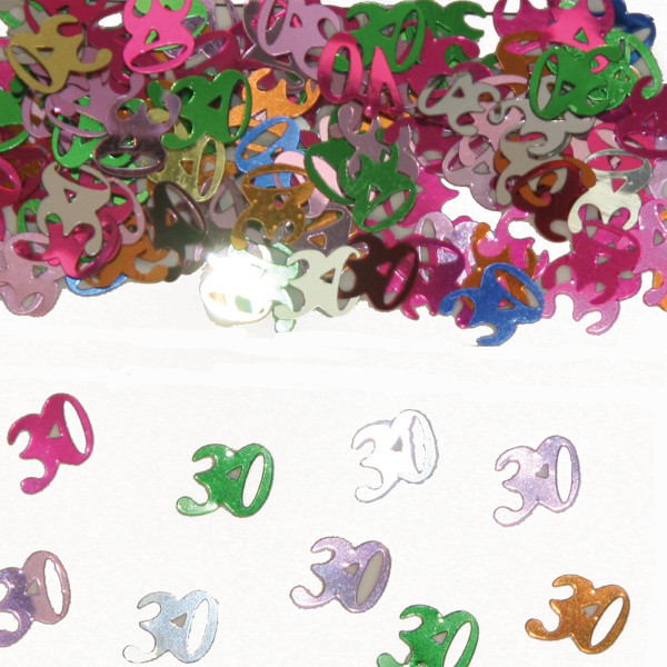 Confettis de table colorés 30 ans 15g