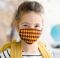 Vorschau: Mund Nasen Maske Zauberschule rot für Kinder