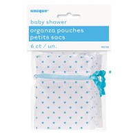 Preview: 6 Organza gift bags Vincent light blue
