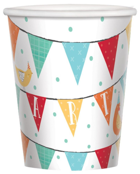 8 paper cups Happy Farm Life 250ml