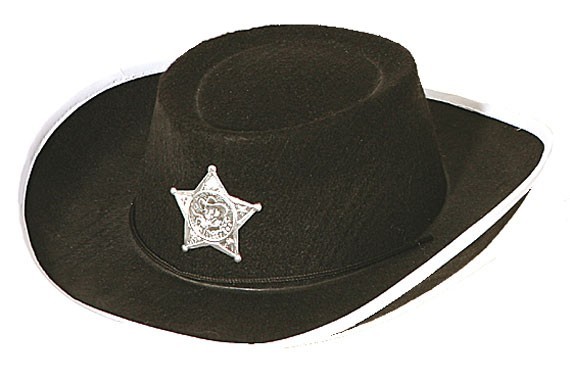 Cappello da sceriffo occidentale per bambini nero