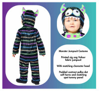 Vista previa: Disfraz de mini monstruo colorido para bebés y niños pequeños