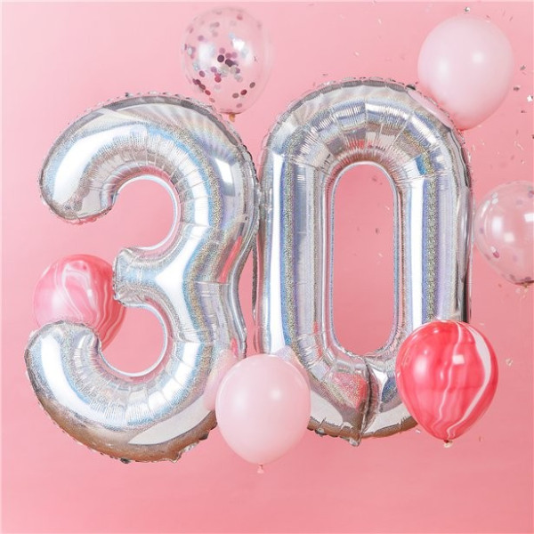 Storslået ballonbuket til 30 års fødselsdag